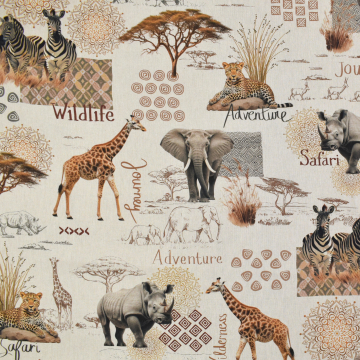 Decoration fabric half panama Safari Trip, natural