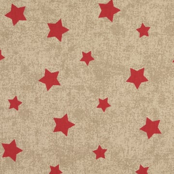 Decoratiestof half panama sterren, beige