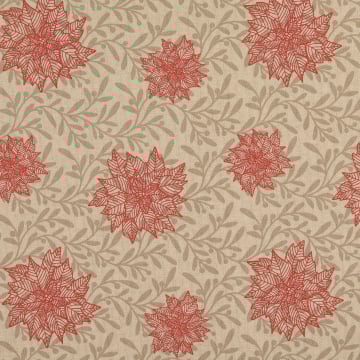 Decoratiestof half panama kerstster, beige