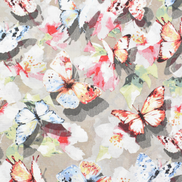 Dekostoff Ottoman Butterflies, beige