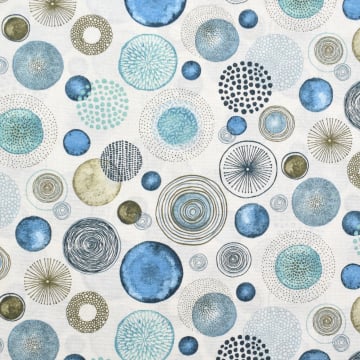 Decoratiestof Ottoman Circle Style, blauw