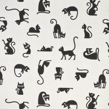 Dekostoff Ottoman Funny Cats, beige