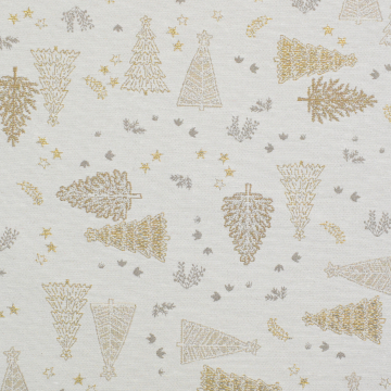 Decoratiestof Ottoman Golden X-Mas, naturel