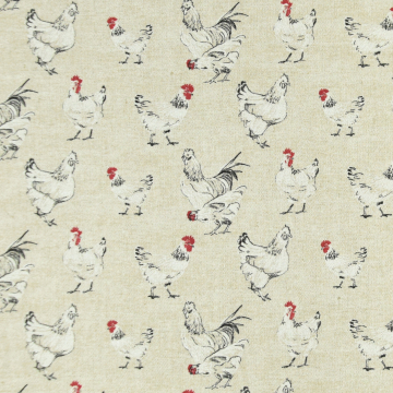Dekostoff Ottoman Hühner, hellbeige