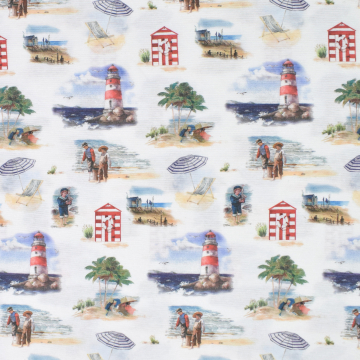 Decoratiestof Ottoman Vuurtoren, gebroken wit