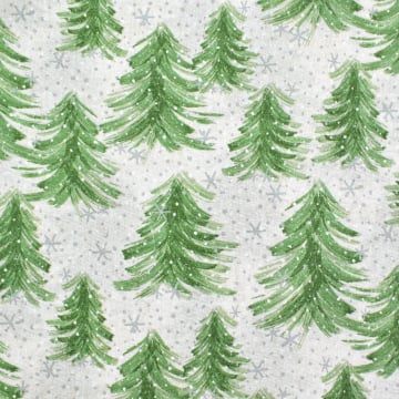 Tissu déco ottoman sapin de Noël, crème
