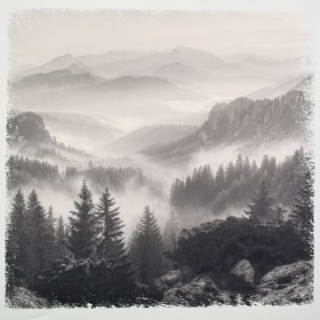Decoratie stof Serge Paneel Natuur panorama, 50 x 50 cm