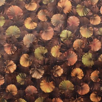 Dekostoff Samt Ginko Leaf, braun