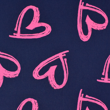 Denim Jersey neon hearts, dark blue