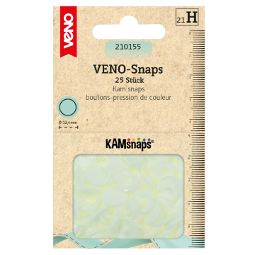 25 Boutons pression Snap Ø12,4mm KAMsnaps Veno, crème