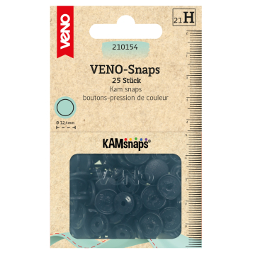 25 Boutons pression Snap Ø12,4mm KAMsnaps Veno, bleu marine