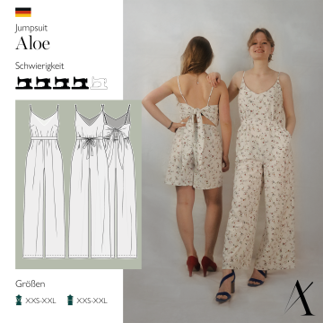 Patron jumpsuit femme pdf Aloe Abuvi, en allemand