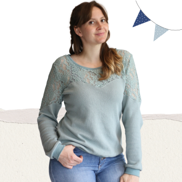 E-Book AnniNanni Damen Spitzenshirt, Duits