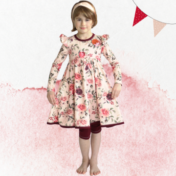 Patron robe manches longues enfant pdf Frühlingskleid AnniNanni, en allemand