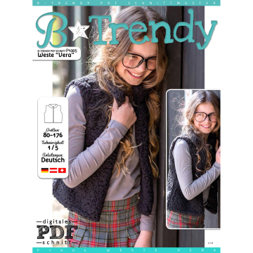 Patron gilet cardigan enfant pdf Vera P1005 B-Trendy, en français