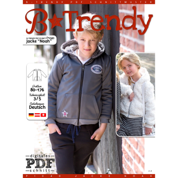 Patron veste sweat enfant pdf Noah P1040 B-Trendy, en français