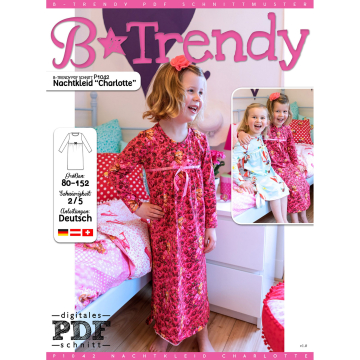 Patron chemise de nuit enfant pdf Charlotte P1042 B-Trendy, en français