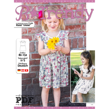 Patron robe enfant pdf Violet P1086 B-Trendy, en français