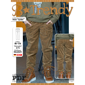 Patron pantalon enfant pdf Guido P1194 B-Trendy, en français