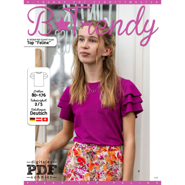 Patron top enfant pdf Feline P1208 B-Trendy, en français