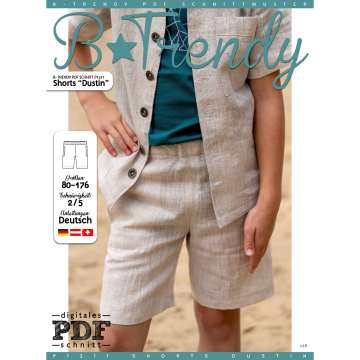 Patron short enfant pdf Dustin P1211 B-Trendy, en français
