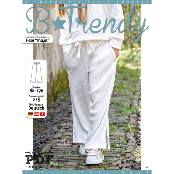 Patron pantalon de jogging enfant pdf Inaya P1215 B-Trendy, en français