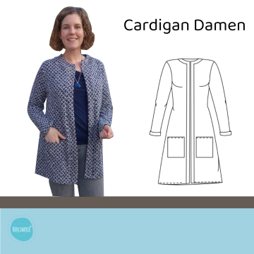 Patron cardigan femme pdf Mira femme Berlinerie, en allemand