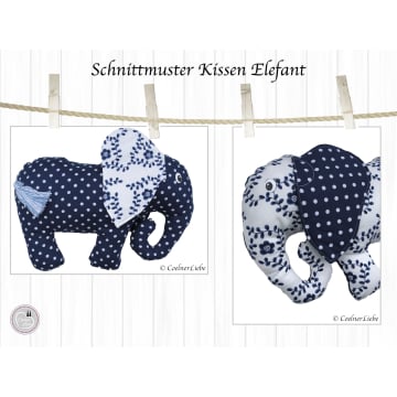 Patron coussin cervical Éléphant pdf CoelnerLiebe, en allemand