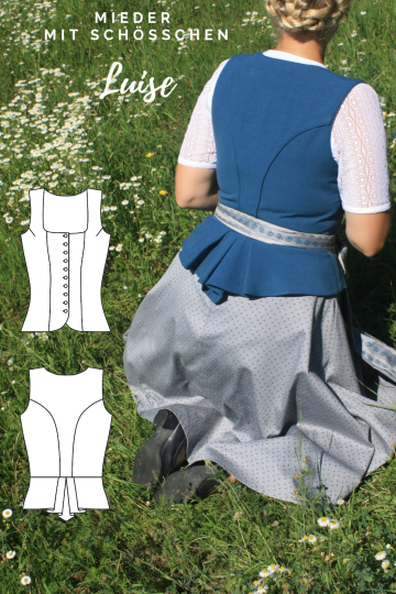 E-book Dirndl Schnitte Mieder mit Schößchen Luise, Duits
