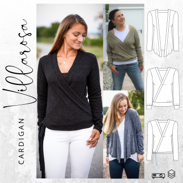E-Book drei eM's Cardigan - Pullover Villarosa, duits