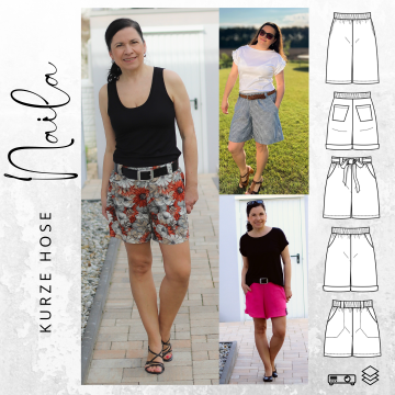 E-book drei eM's Dames Shorts Naila, Duits
