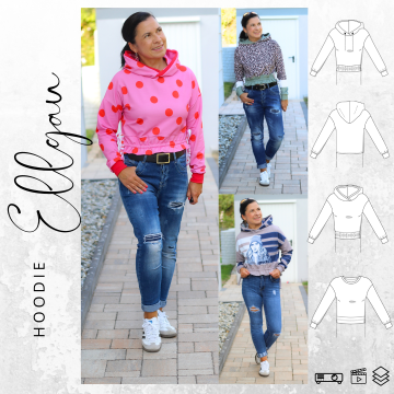 E-book drei eM's Ellgau Dames Hoodie, Duits