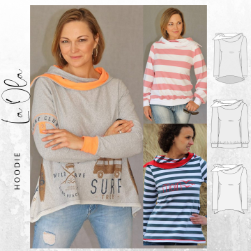 Patron sweat-shirt femme pdf La Ola drei eM's, en allemand