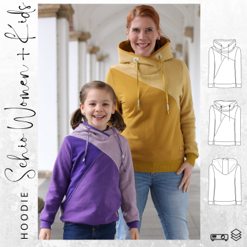 E-Book drei eM's Hoodie Schio Kids- Women, duits