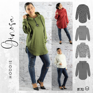 Patron sweat-shirt / pullover femme pdf Ginosa drei eM's, en allemand
