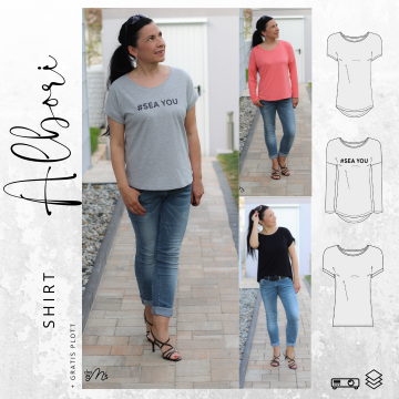 E-Book drei eM's Shirt ALBORI + Plotterbestand Sea you, duits