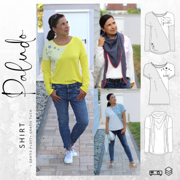 E-book drei eM's shirt Paludo + gratis plotbestand + gratis sjaal, Duits