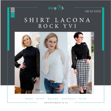 Patron t-shirt / robe / jupe femme pdf Lacona et Yvi drei eM's, en allemand
