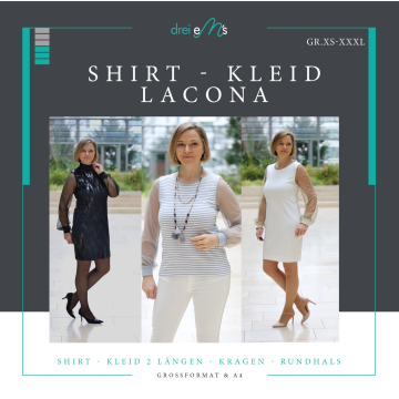 Patron t-shirt / robe femme pdf Lacona drei eM's, en allemand
