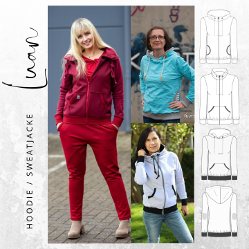 E-Book drei eM's Sweatjacke - Hoodie Luan, duits