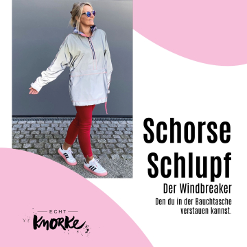 Patron anorak femme pdf Schorse Schlupf Windbreaker Echt Knorke, en allemand