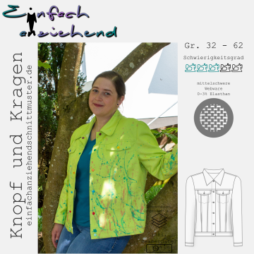 E-Book Einfach anziehend Damen Knopf & Kragen Jeansjacke