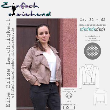 Patron veste biker femme pdf Eine Brise Leichtigkeit Einfach anziehend, en allemand