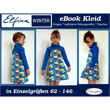Patron robe enfant pdf Elfina Winter Elsterglück, en allemand