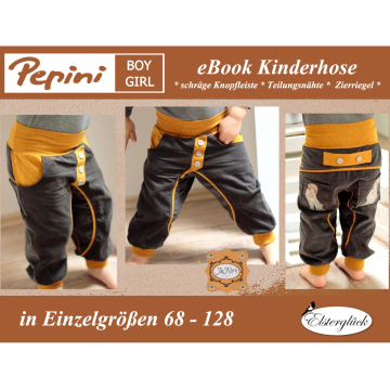 Patron pantalon enfant pdf Pepini Elsterglück, en allemand