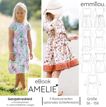 Ebook patron robe enfant Amelie Emmilou, en allemand