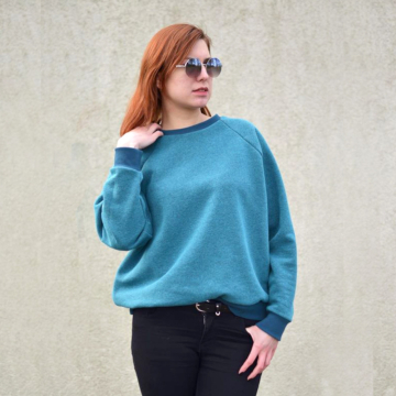 E-Book Erbsünde Oversize Raglansweater Papaya, duits