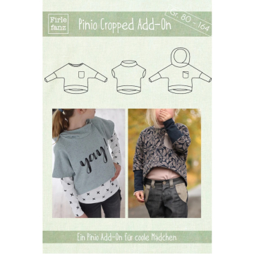Patron Supplément pour sweat crop top enfant pdf Pinio Mädchen Firlefanz, en allemand