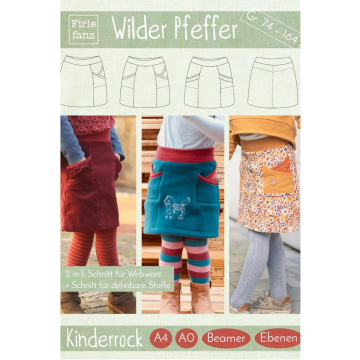 Patron jupe enfant pdf Wilder Pfeffer Firlefanz, en allemand