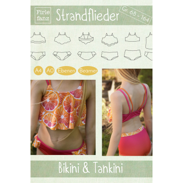 Patron bikini / tankini enfant pdf Strandflieder Firlefanz, en allemand
